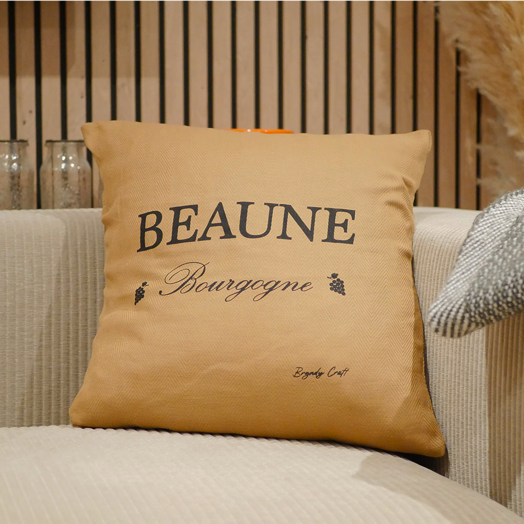 Coussin "Climats" de Bourgogne Marron carré