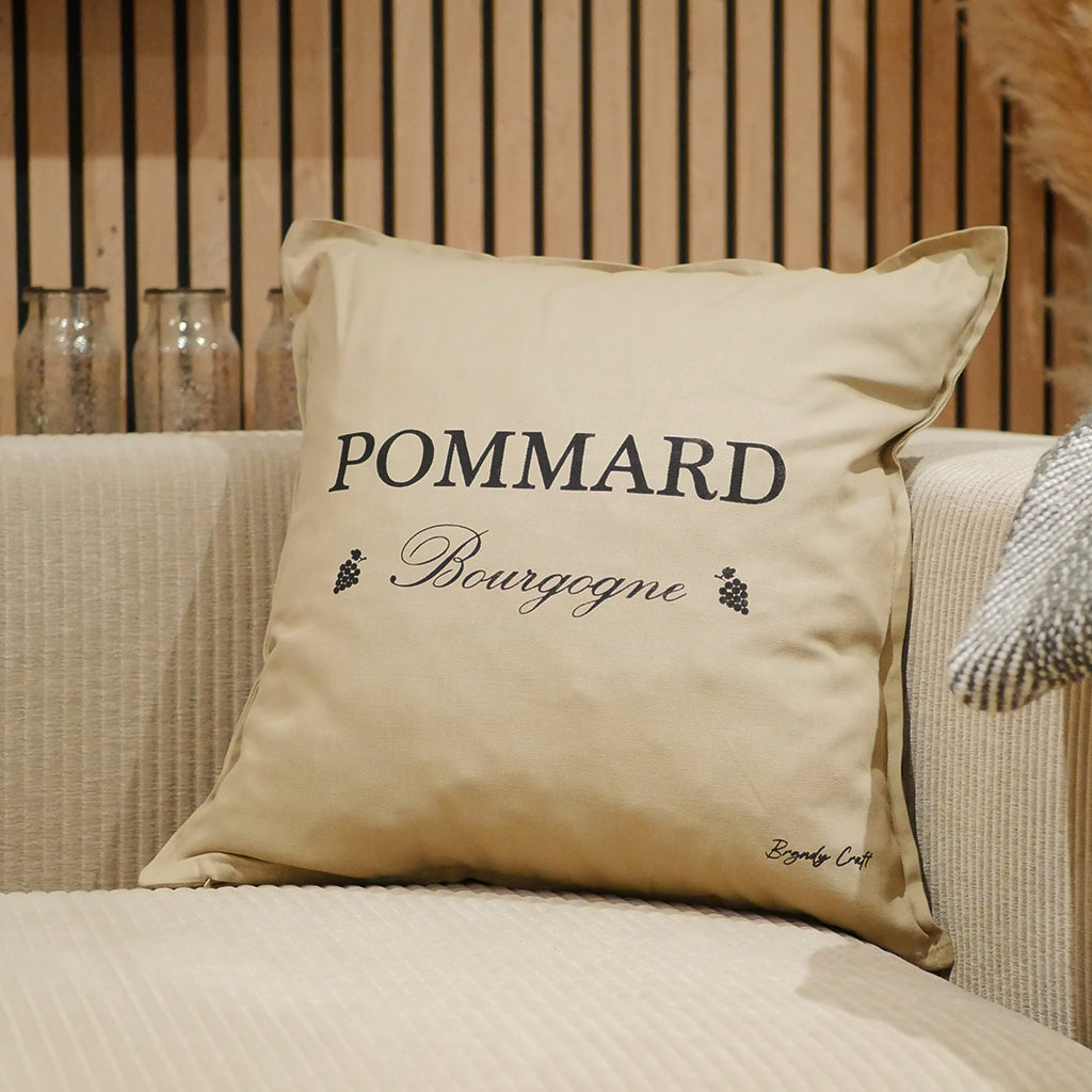 Coussin "Climats" de Bourgogne Beige carré