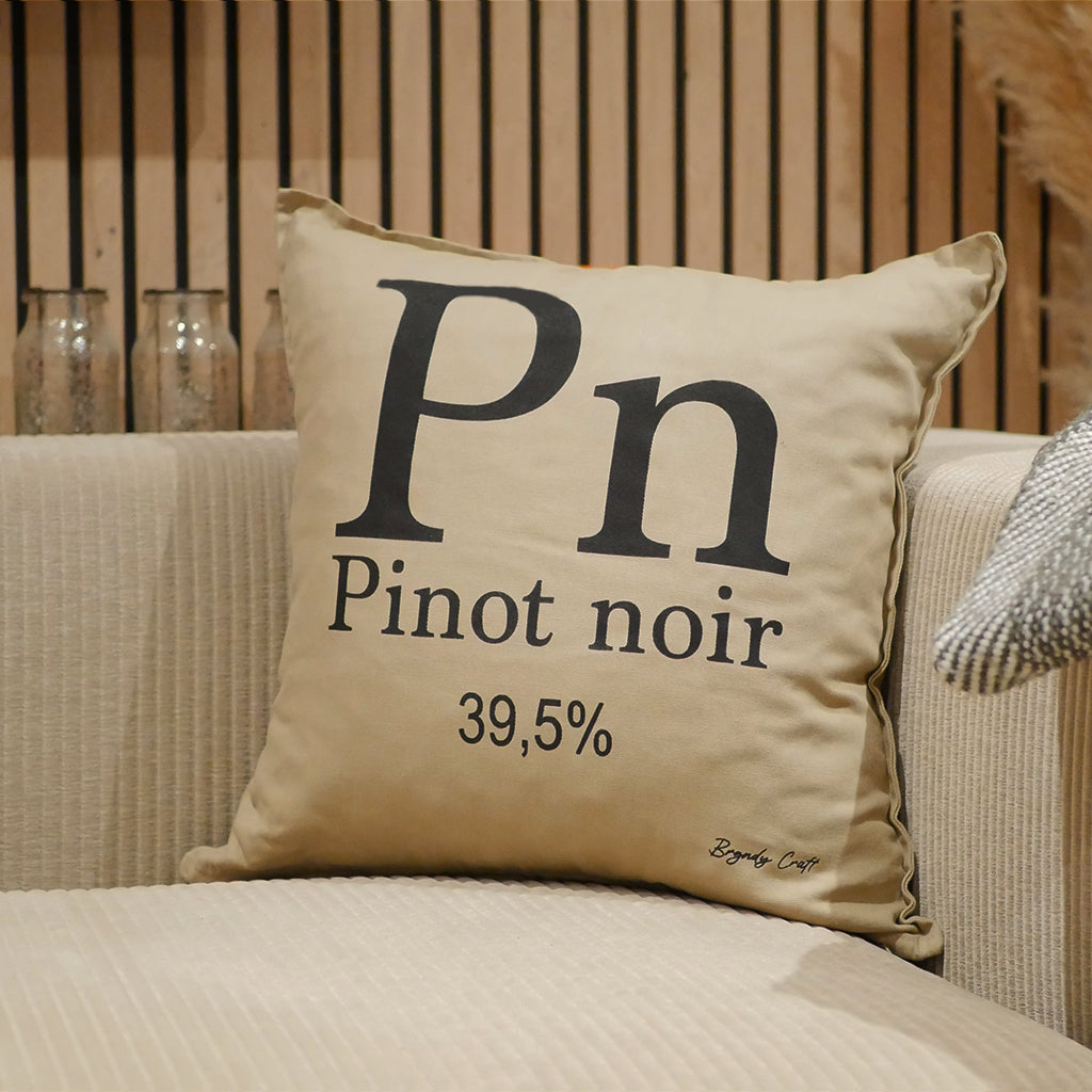 Coussin "Cépage périodique" Beige carré