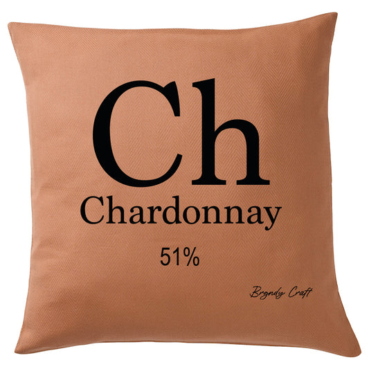 Coussin "Cépage périodique" Marron carré